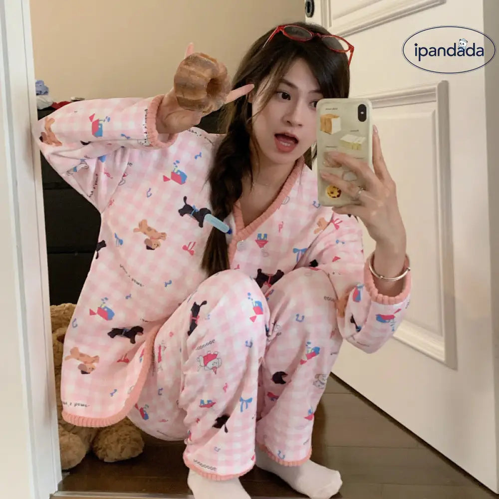 秋冬シーズン パジャマ キャラクター インサート セット かわいくて 保温 少女用 ルームウェア ID3113