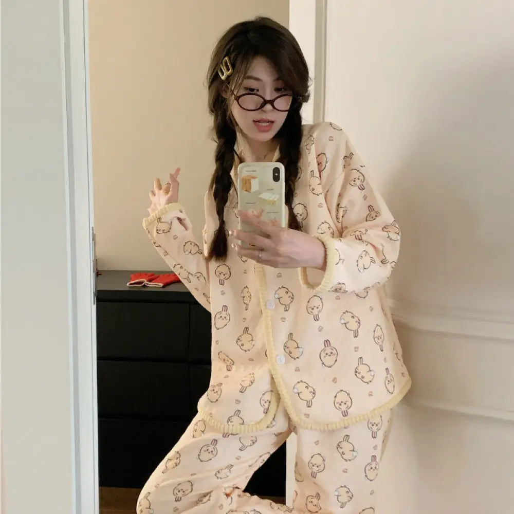 秋冬シーズン パジャマ キャラクター インサート セット かわいくて 保温 少女用 ルームウェア ID3113 タイプ② / M