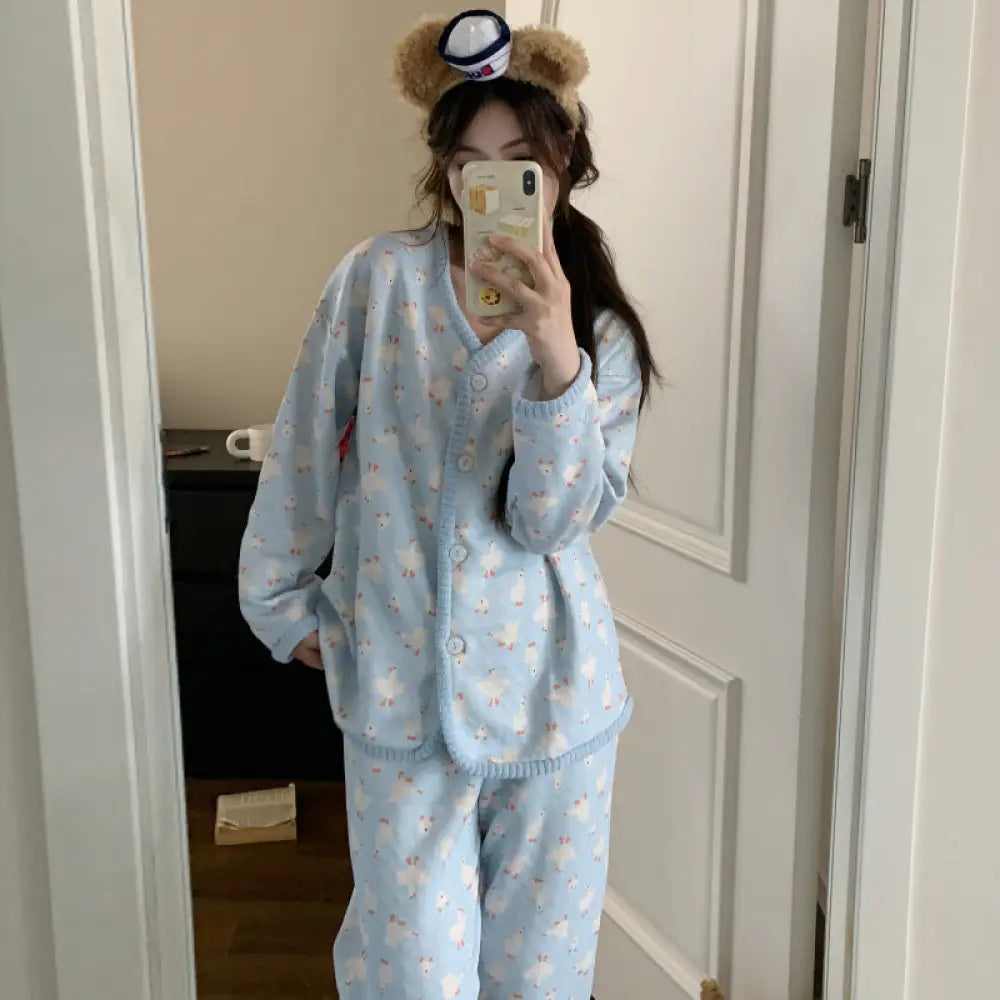 秋冬シーズン パジャマ キャラクター インサート セット かわいくて 保温 少女用 ルームウェア ID3113 タイプ① / M