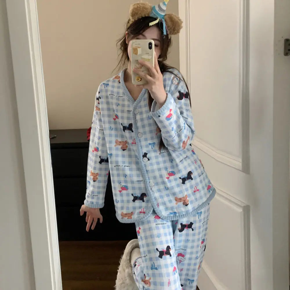 秋冬シーズン パジャマ キャラクター インサート セット かわいくて 保温 少女用 ルームウェア ID3113 タイプ④ / M