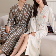 秋季 新作 綿100％ カーディガン 長袖 バスローブ 男女 カップル ルームウェアセット パジャマセット 部屋着 バスローブ ID2259