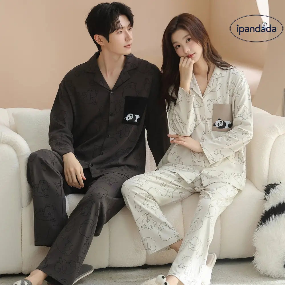 秋季 新作 綿100％ セーラーカラー カーディガン 長袖 パジャマ 男女 カップル ルームウェアセット パジャマセット 部屋着 ID2260