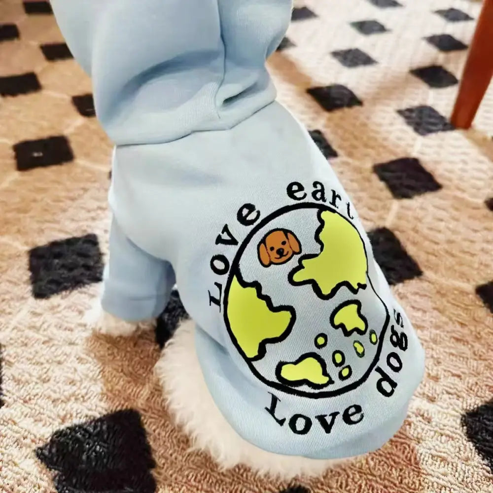 秋 シーズン 新作 犬用 パーカー ペット パーカー フード付き おしゃれ かわいい 保温 犬服 ID2608 ブルー / XS