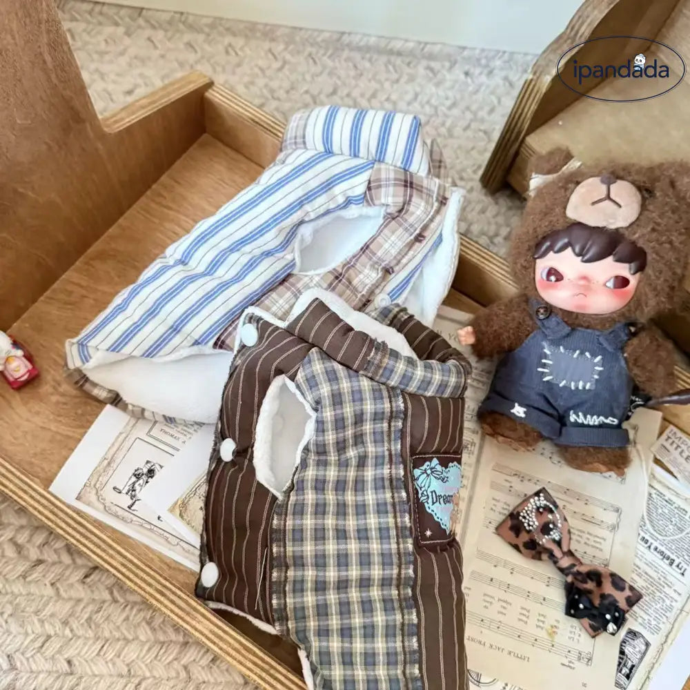 冬用 ウエスティ服 ビション 冬 アウター パッチワーク トイプードル ベスト ペット 防寒 保温 チェック柄 ID3595