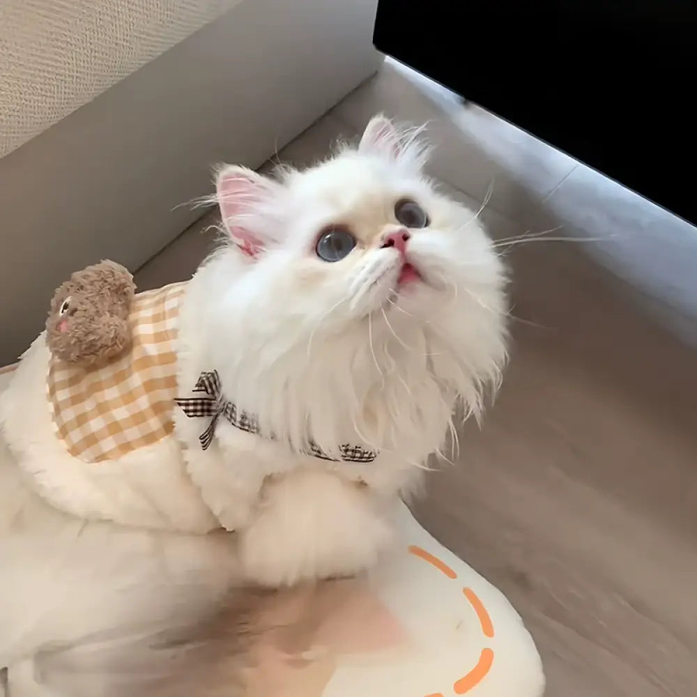 犬 ベスト 熊柄 チェック柄 お散歩 もこもこ 秋冬 ドッグウェア 抜け毛防止 犬服 猫服 犬用 ペット用品 イエロー / S ペット用品＞ウェア