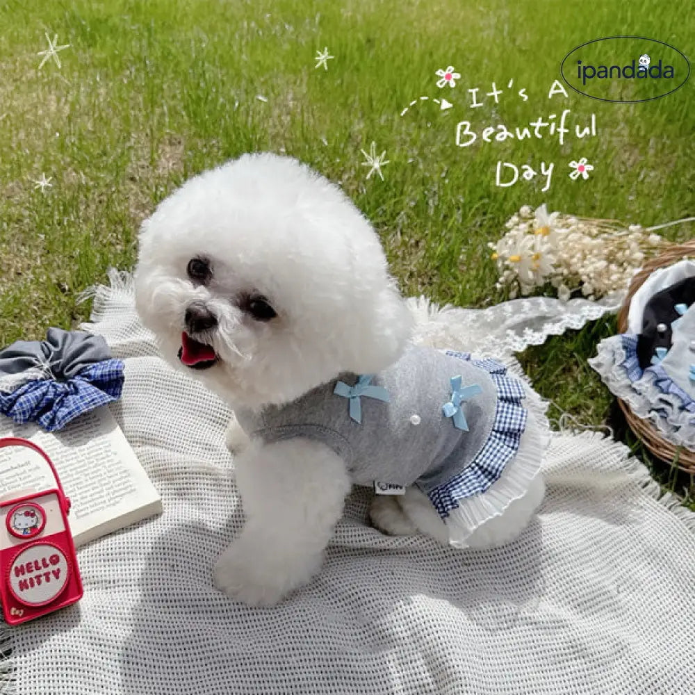 ID553 犬服 ビーズ リボン 3色展開 春 夏 秋 春服 夏服 秋服 ドッグウェア シンプル プチプラ 犬用タンクトップ ノースリーブ シンプル 可愛い おしゃれ お散歩 お出かけ 部屋着 タンクトップ トップス タンクトップ