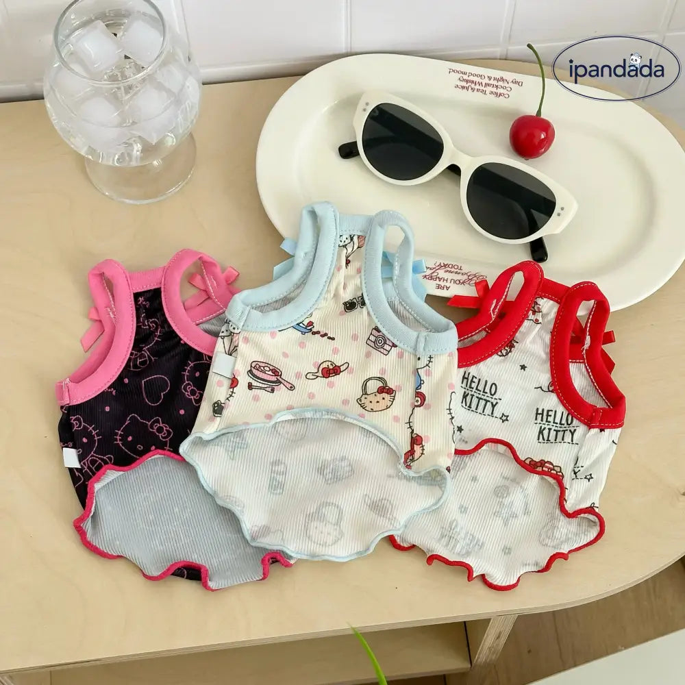 犬服 犬 服 春服 犬用 夏服 キャミソール 薄手 カートゥーン スリーブレス クール素材 小型犬 タイディ用 ペットウェア 韓国風 可愛い 犬の服 ID4481 ペット用品＞ウェア