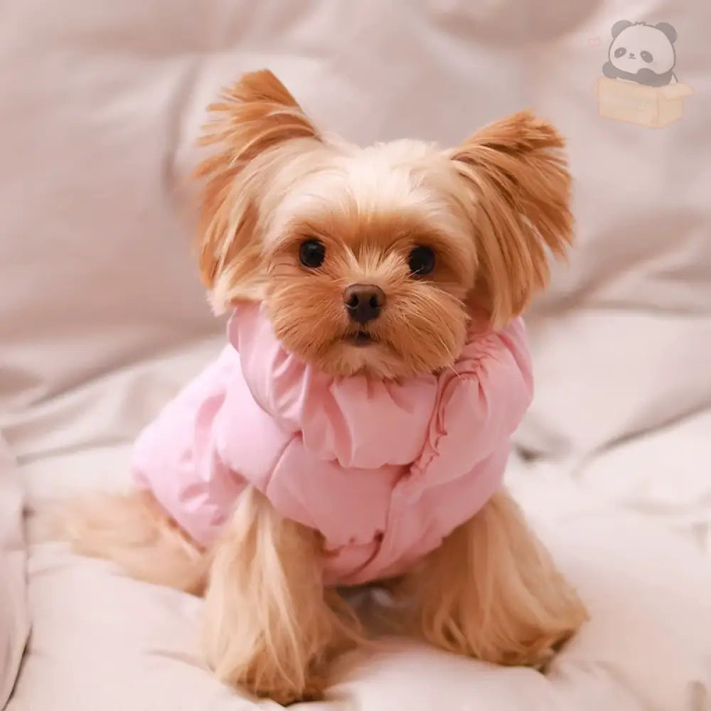 犬 服 ドッグウェア ダウン風ベスト 犬 ダウンジャケット Dカン付 犬の服 犬用洋服 袖なし ペット 前開き ペット服 ウェア 洋服 防寒 ボアベスト 猫 裏起毛 あったか 防寒着 秋冬 あったか 中/小型犬 寒さ対策 ピンク