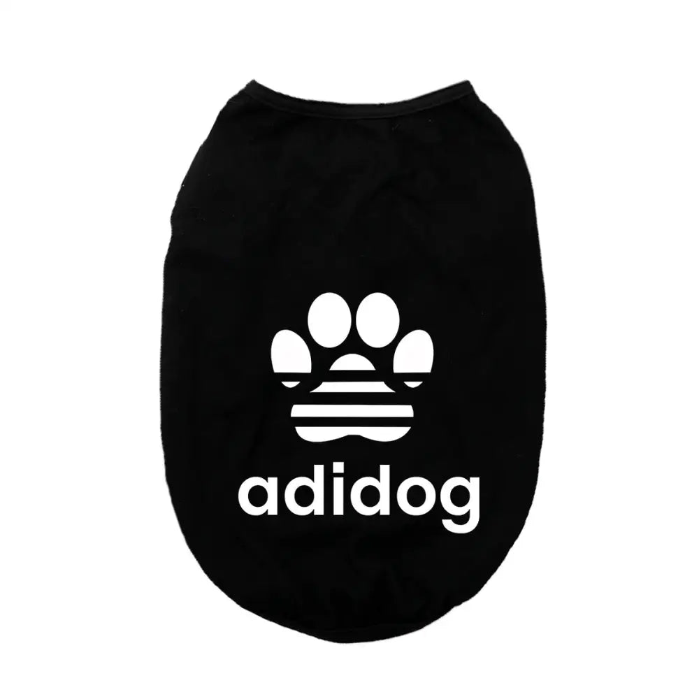 ID676 犬服 ドッグウェア タンクトップ adidog アディドッグロゴタンクトップ ノースリーブ 抜け毛防止 ペット服 春服 夏服 贈答品 ギフト プレゼント 誕生日 ブラック / XS ペット用品＞ウェア