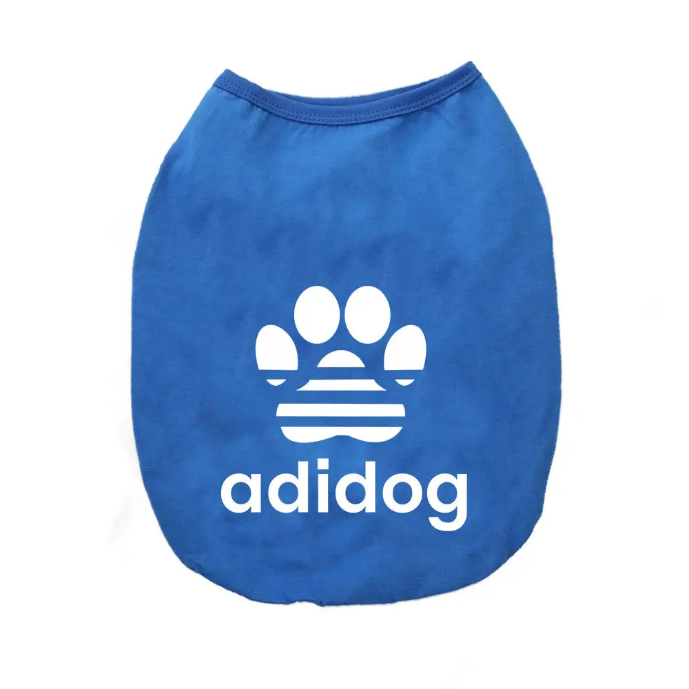 ID676 犬服 ドッグウェア タンクトップ adidog アディドッグロゴタンクトップ ノースリーブ 抜け毛防止 ペット服 春服 夏服 贈答品 ギフト プレゼント 誕生日 ブルー / XS ペット用品＞ウェア