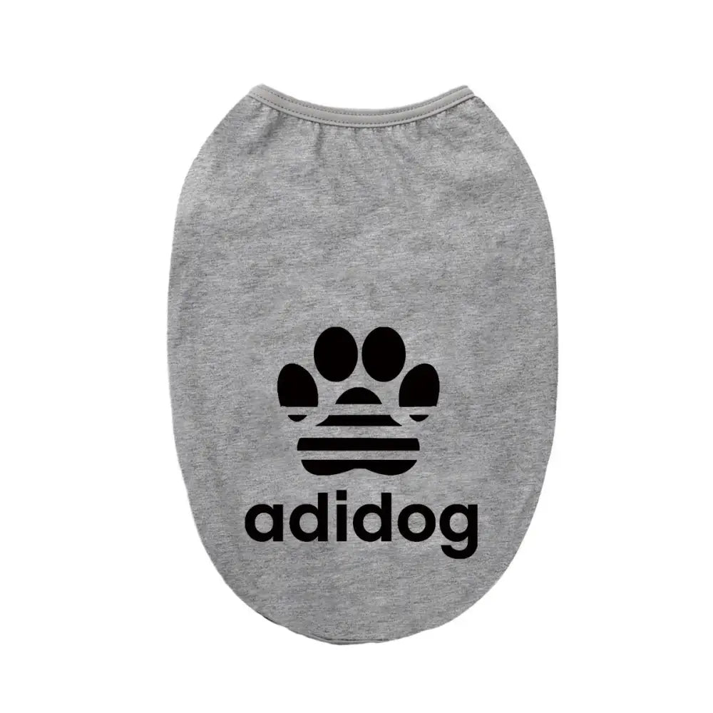 ID676 犬服 ドッグウェア タンクトップ adidog アディドッグロゴタンクトップ ノースリーブ 抜け毛防止 ペット服 春服 夏服 贈答品 ギフト プレゼント 誕生日 グレー② / XS ペット用品＞ウェア