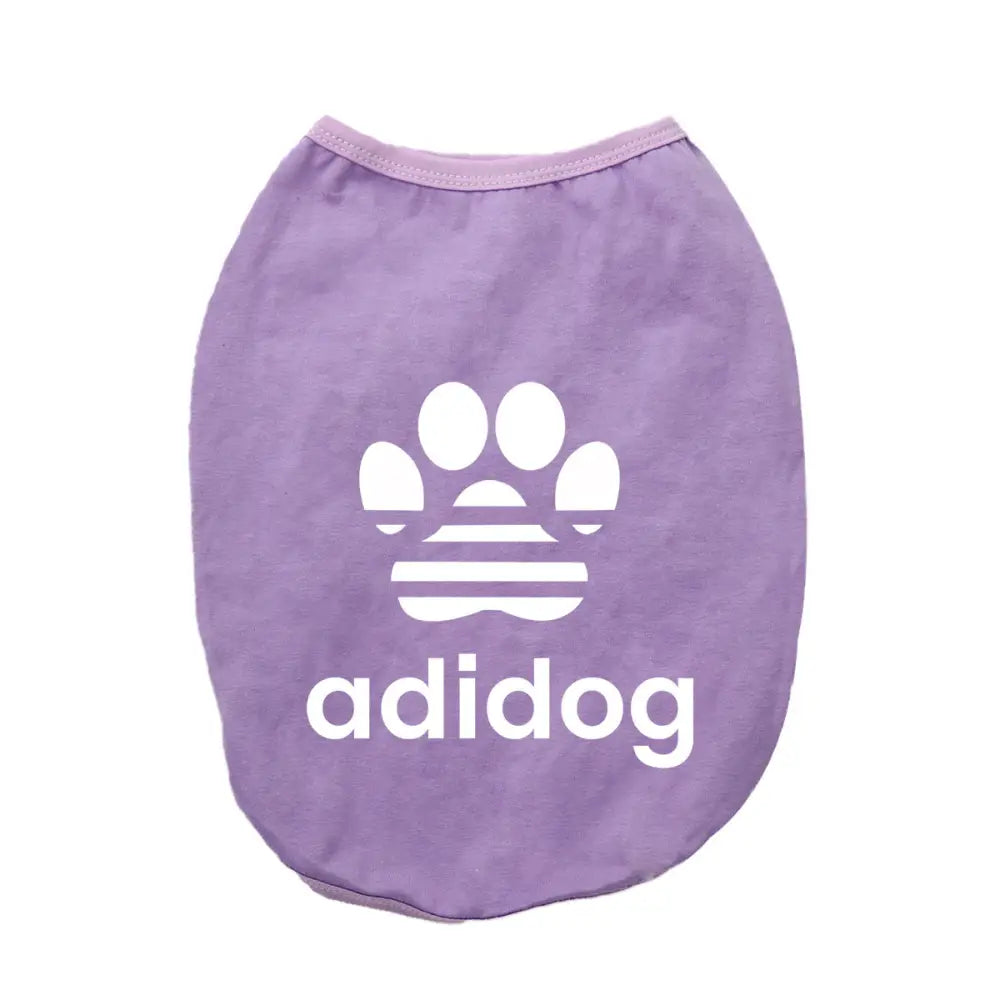 ID676 犬服 ドッグウェア タンクトップ adidog アディドッグロゴタンクトップ ノースリーブ 抜け毛防止 ペット服 春服 夏服 贈答品 ギフト プレゼント 誕生日 パープル / XS ペット用品＞ウェア