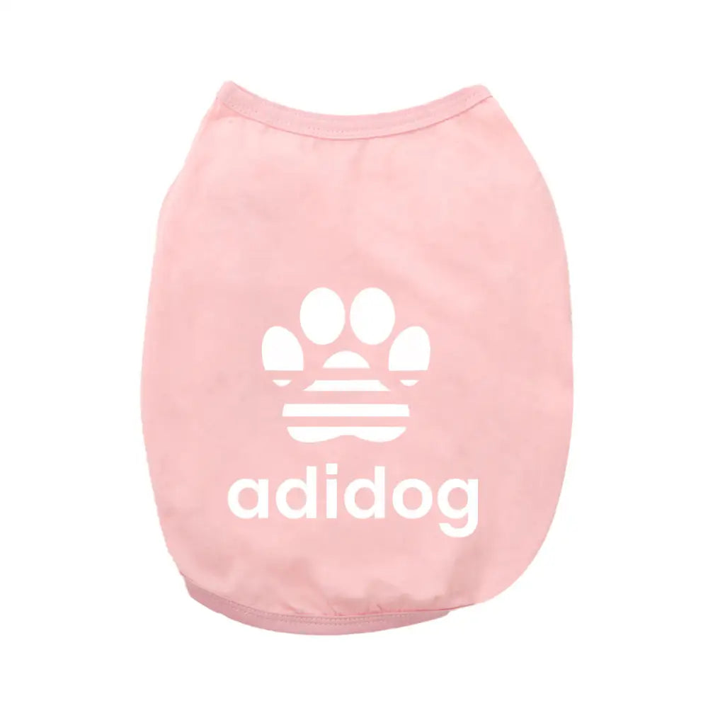 ID676 犬服 ドッグウェア タンクトップ adidog アディドッグロゴタンクトップ ノースリーブ 抜け毛防止 ペット服 春服 夏服 贈答品 ギフト プレゼント 誕生日 ピンク / XS ペット用品＞ウェア