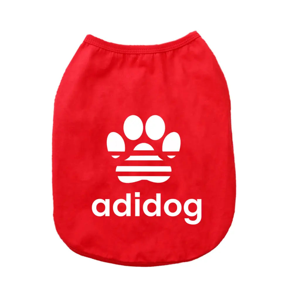 ID676 犬服 ドッグウェア タンクトップ adidog アディドッグロゴタンクトップ ノースリーブ 抜け毛防止 ペット服 春服 夏服 贈答品 ギフト プレゼント 誕生日 レッド / XS ペット用品＞ウェア