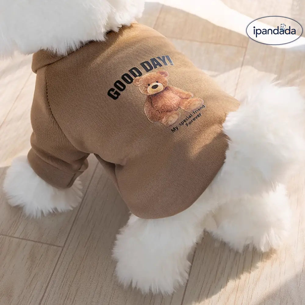 犬服 ドッグウェア 熊柄 アルファベット かわいい トレーナー 小型犬 ペットウェア お散歩 抜け毛防止 ペット服 犬服 猫服 ペット用品＞ウェア