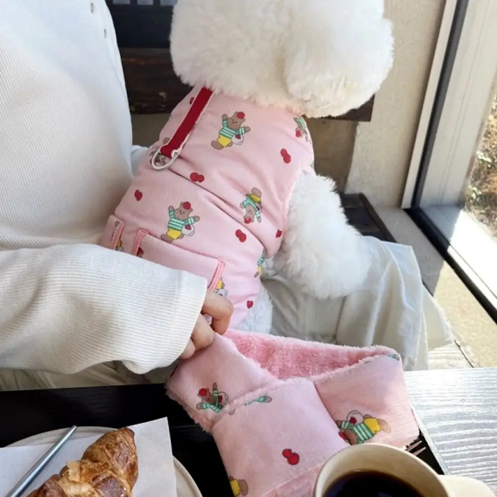 犬服 冬 ベスト 暖かい 軽量 防寒 中綿 裏地 ボア フリース 着せやすい ペット 洋服 ドッグウェア 可愛い 犬の服 ピンク（服のみ） / S（対応体重1.2-2KG） ペット用品＞ウェア