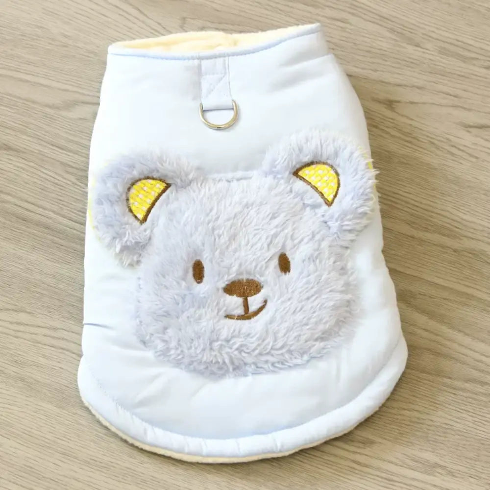 犬服 秋冬用 クマ 厚手 コットンウェア ペット服 冬用 ビション テディ 犬服 ID3806 ブルー / S