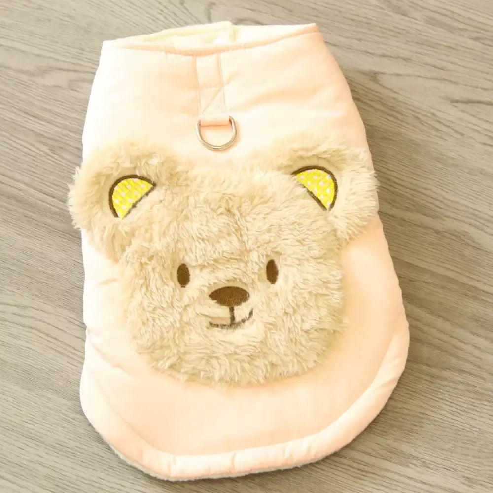 犬服 秋冬用 クマ 厚手 コットンウェア ペット服 冬用 ビション テディ 犬服 ID3806 ピンク / S