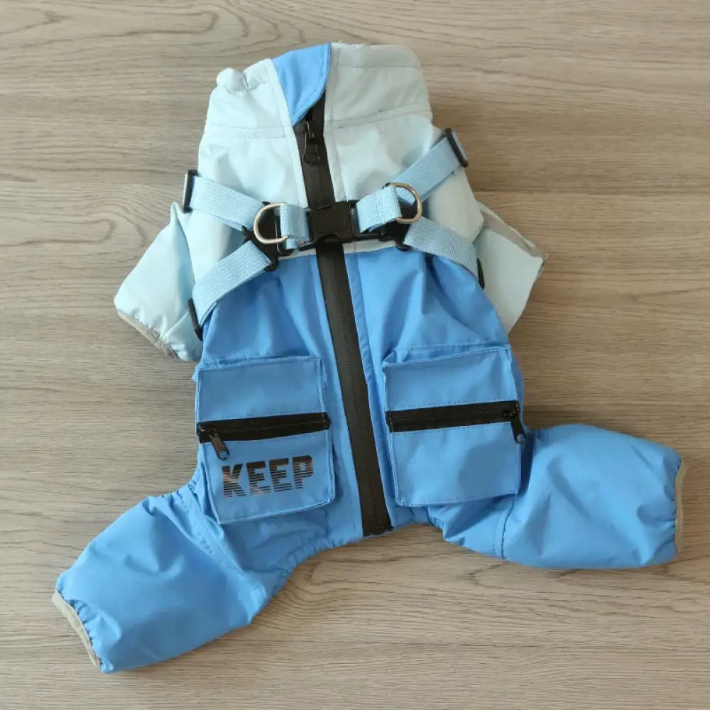 ダウン 四足犬 コート 冬 小型犬 ペット服 ビションフリーゼ テディベア 犬 服 ID3780 ブルー / S