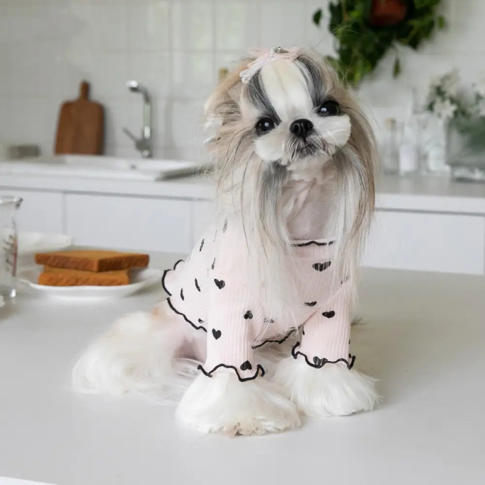 犬服 かわいい おしゃれ 長袖 犬の服 ドレス 春夏 秋冬 小型犬 中型犬 トイプードル ダックス チワワ ドッグウェア 猫 ペット用品 ペット服 ペットウェア ID2779 ピンク / XS