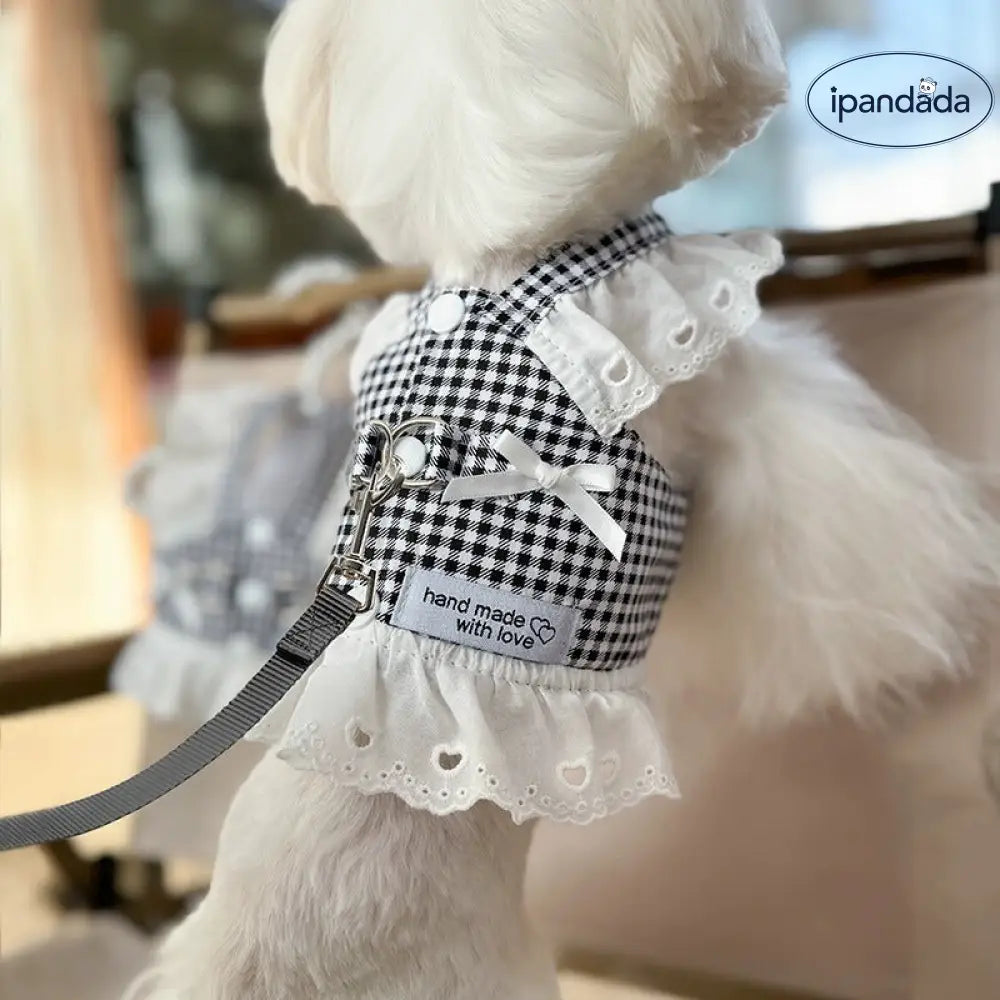犬服 猫服 チェック柄 ワンピース スカート ハーネス ペット服 ドッグウェア ペット 春 夏 通気 おしゃれ かわいい 人気 可愛い お揃い 子犬 ペットウェア 女の子 男の子 離脱防止 抜け毛防止 お出かけ プレゼント インスタ映え