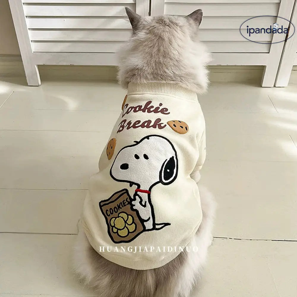 ペットウェア シュナウザー ビション フリーゼ 犬 猫 カートゥーン ベスト コットン フリース スヌーピー ID3814