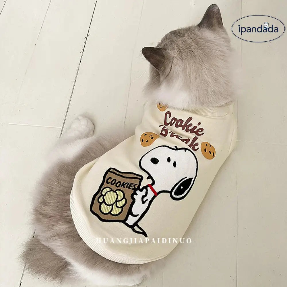 ペットウェア シュナウザー ビション フリーゼ 犬 猫 カートゥーン ベスト コットン フリース スヌーピー ID3814