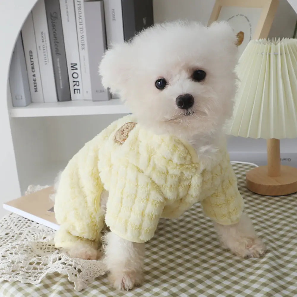 小型犬用 服 冬季 新作 コットンコート 保温 リード付き 厚手 フリース ID3835