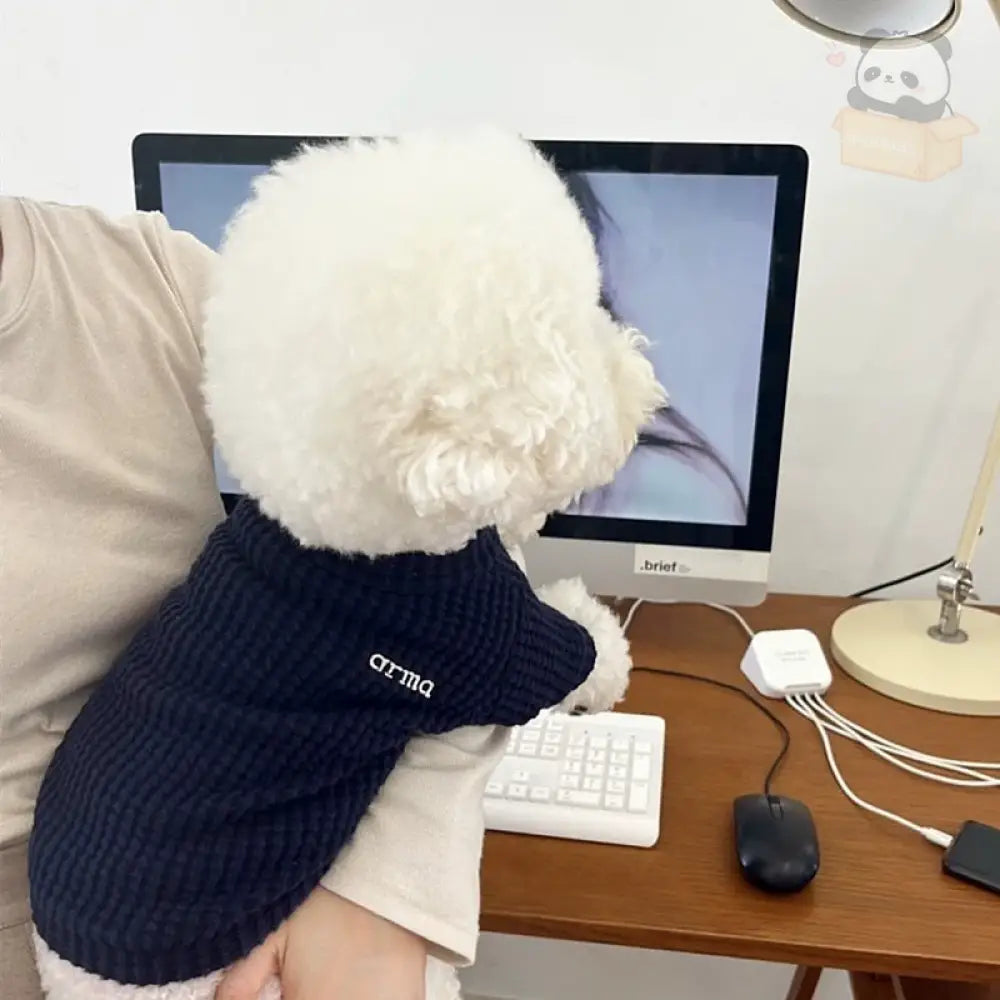 犬服 ペット服 ドッグウェア 猫服 トレーナー トップス シンプル インナー 重ね着 四色 柔らかい ストレッチ効き 人気 ファッション 男の子 女の子 オシャレ 上質 お出かけウェアに ネイビー / XS(0.5~1KG)