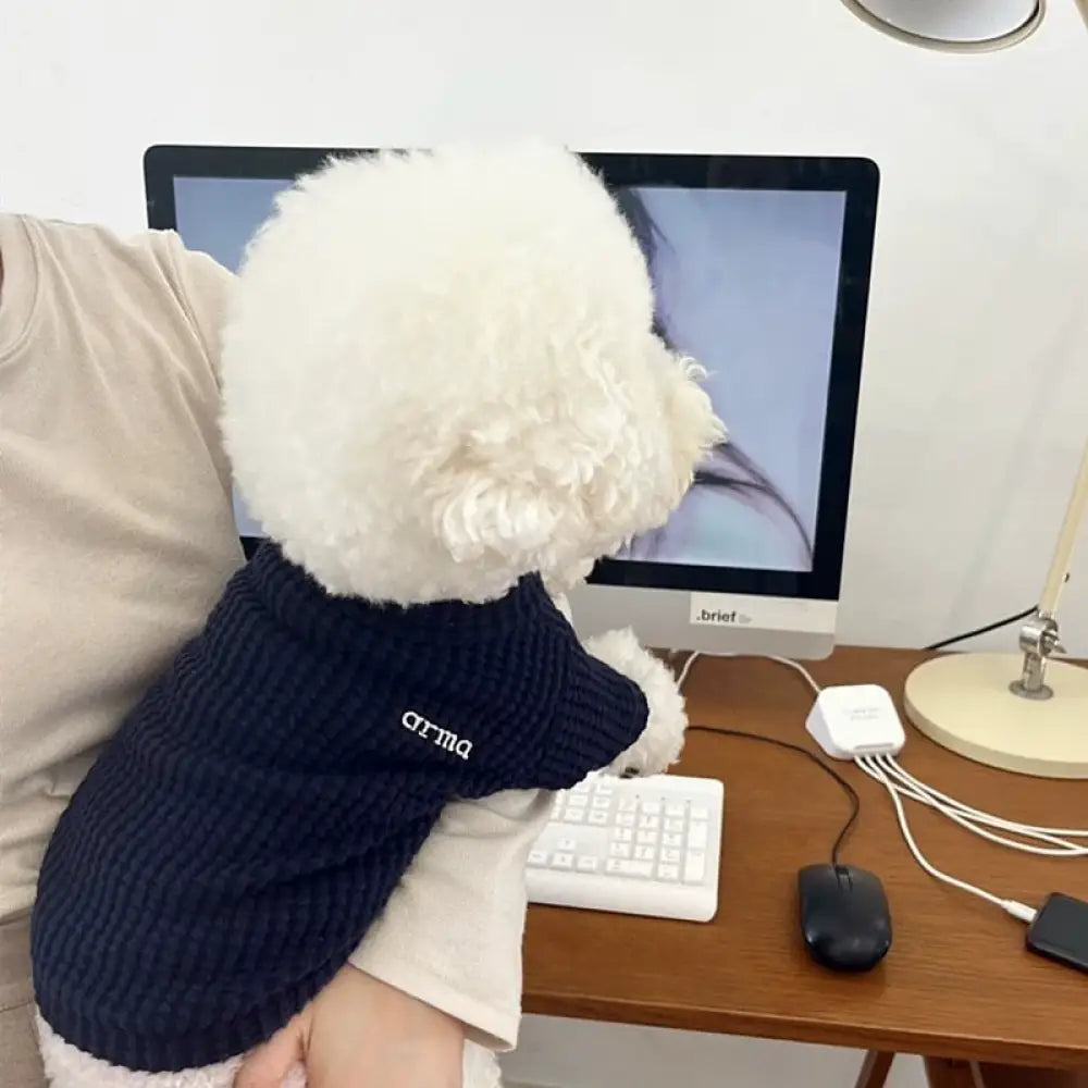 犬服 ペット服 ドッグウェア 猫服 トレーナー トップス シンプル インナー 重ね着 四色 柔らかい ストレッチ効き 人気 ファッション 男の子 女の子 オシャレ 上質 お出かけウェアに ネイビー / XS(0.5~1KG)