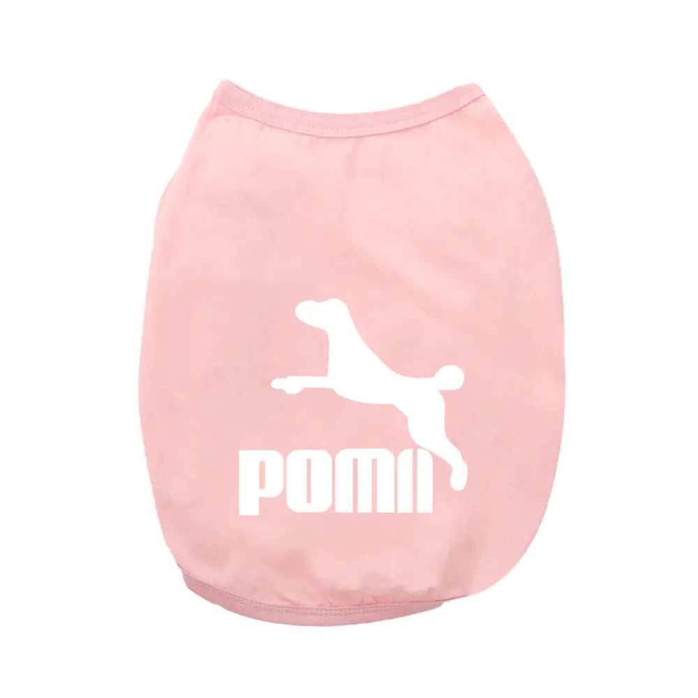 ID678 犬服 POMII ドッグウェア タンクトップ 春夏 かわいい 袖なし 男の子 女の子 大型犬 お散歩 お出かけウェアに 小型犬 中型犬 お祝い 記念パーティー 伸縮性あり 可愛い オシャレ インスタ映え ピンク / XS