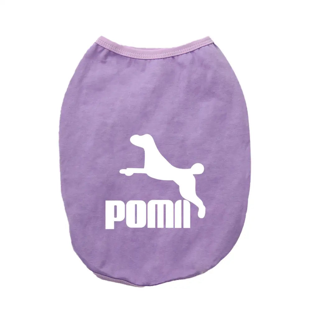 ID678 犬服 POMII ドッグウェア タンクトップ 春夏 かわいい 袖なし 男の子 女の子 大型犬 お散歩 お出かけウェアに 小型犬 中型犬 お祝い 記念パーティー 伸縮性あり 可愛い オシャレ インスタ映え パープル / XS