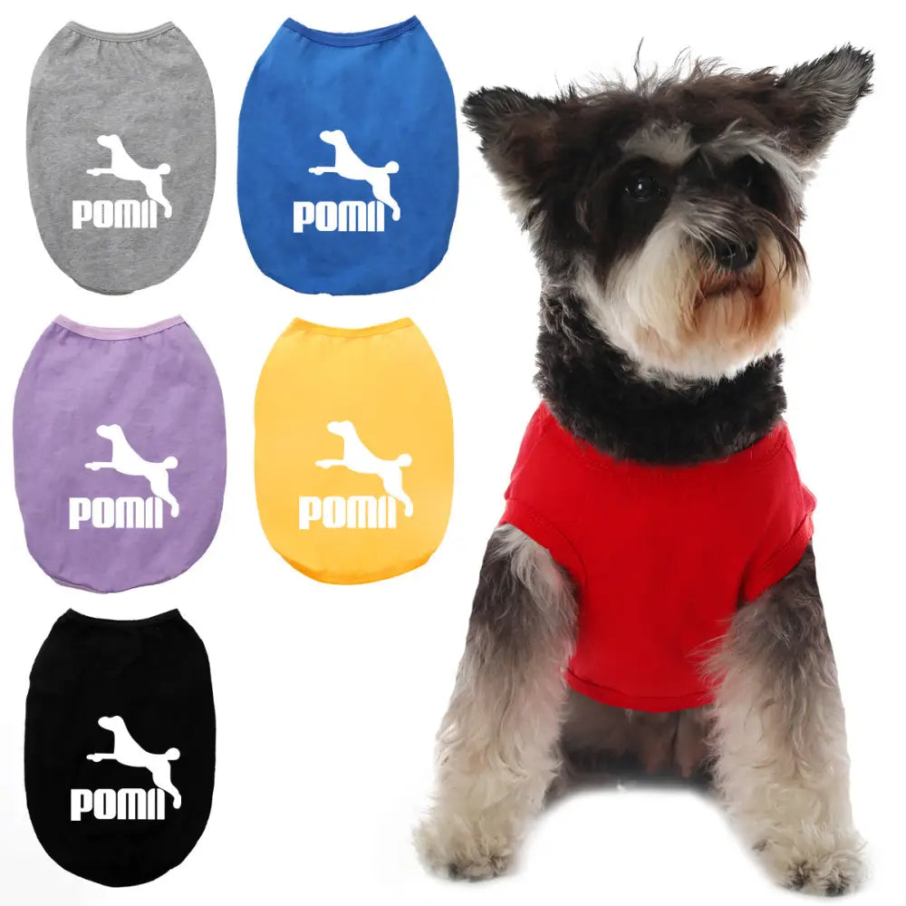ID678 犬服 POMII ドッグウェア タンクトップ 春夏 かわいい 袖なし 男の子 女の子 大型犬 お散歩 お出かけウェアに 小型犬 中型犬 お祝い 記念パーティー 伸縮性あり 可愛い オシャレ インスタ映え ペット用品＞ウェア