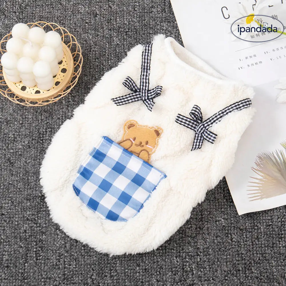 犬服 秋冬 テディ ベア ビション 小型犬 冬用 厚手 ベスト ペット 猫用 フリースインナー 小熊 ビション用 ID2332