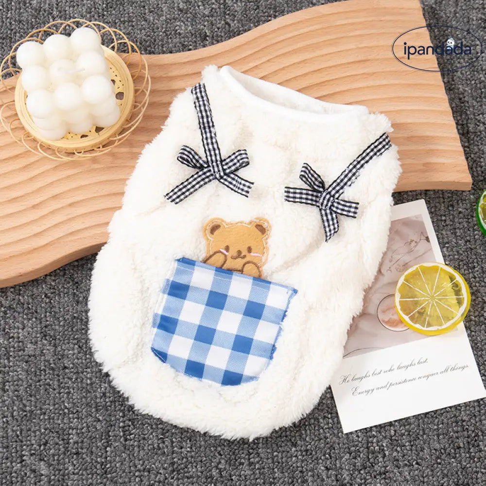 犬服 秋冬 テディ ベア ビション 小型犬 冬用 厚手 ベスト ペット 猫用 フリースインナー 小熊 ビション用 ID2332