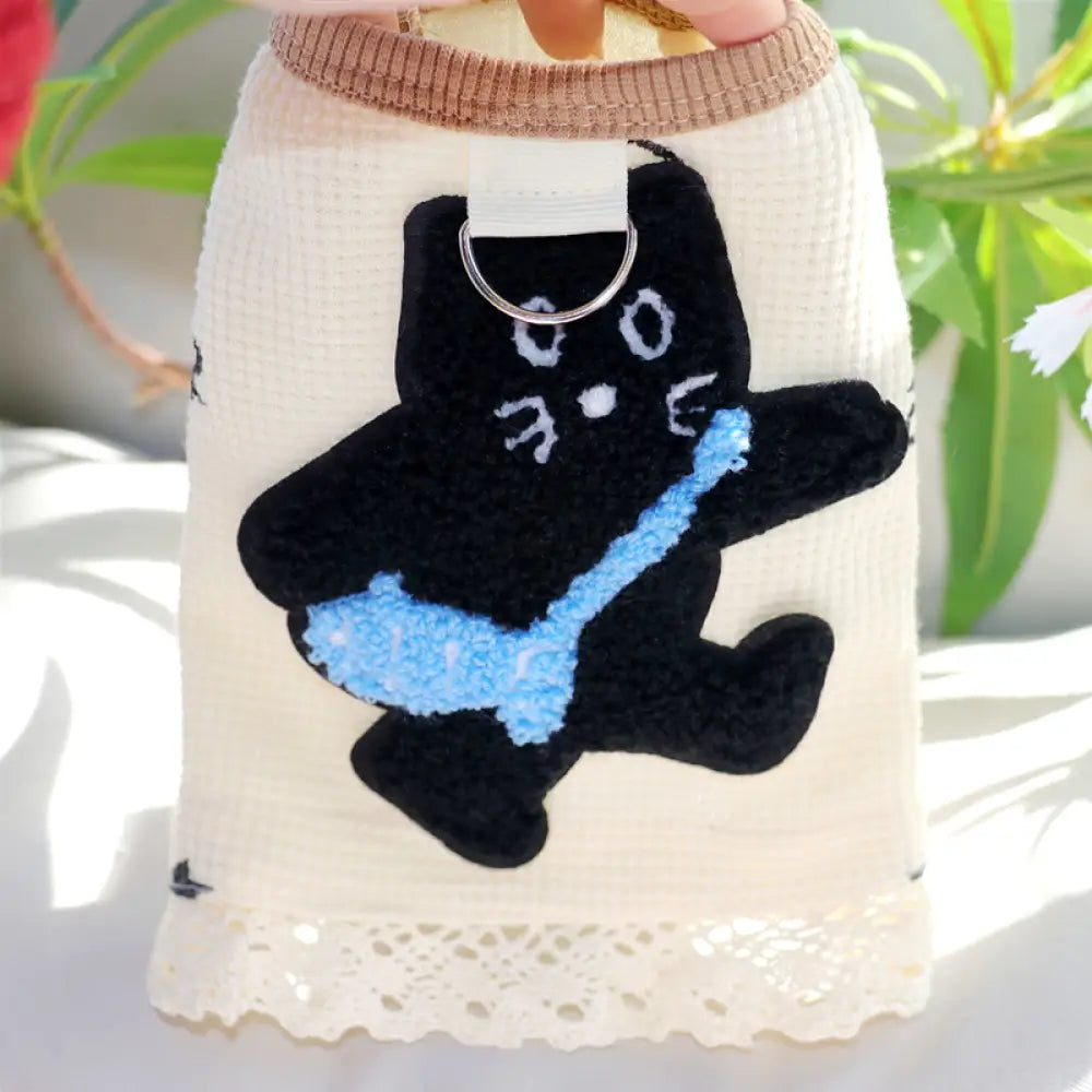 犬服 秋 新作 ワッフル 可愛い ベスト リード付き テディベア ビション 小型犬 ペットウェア ID2492 ベージュ / XS