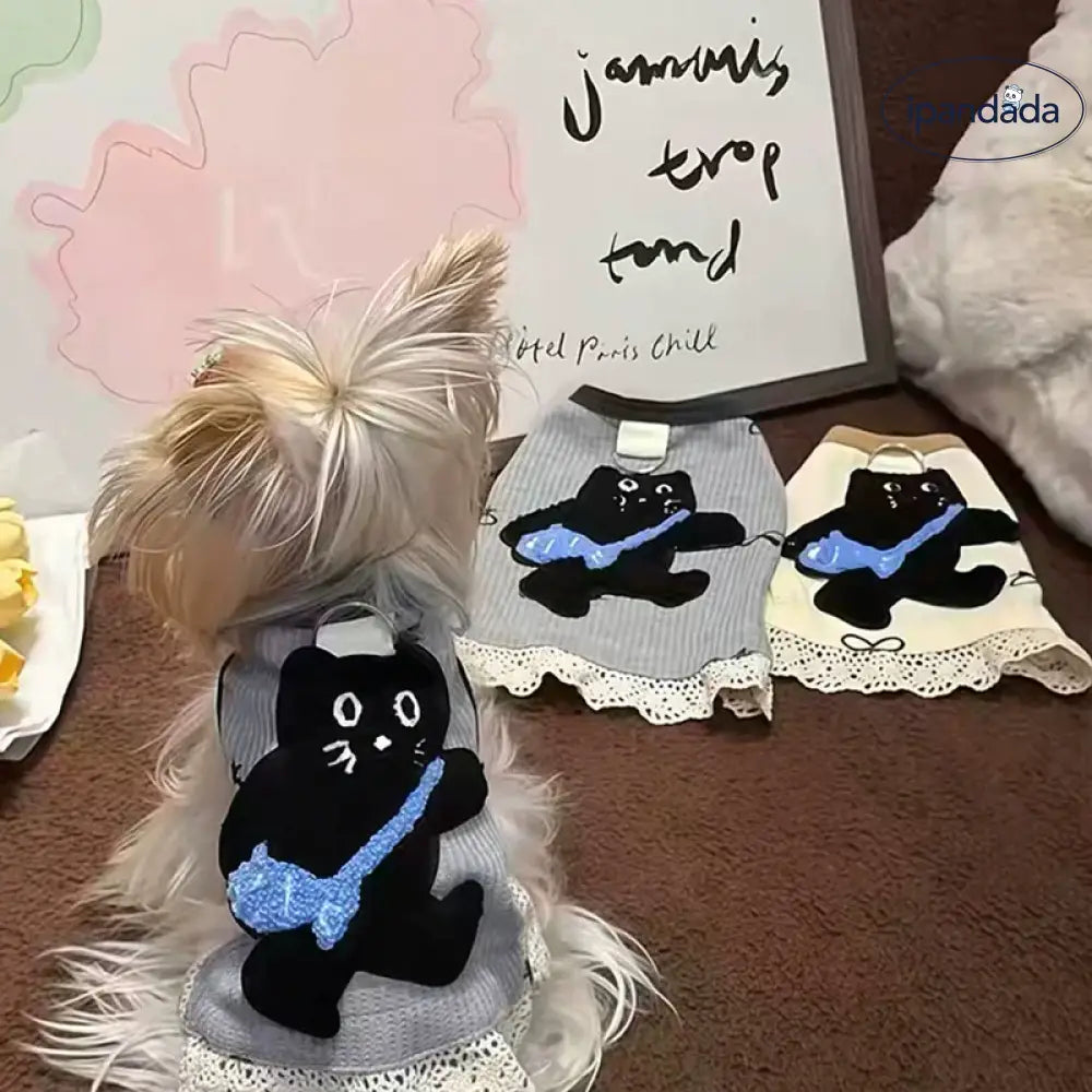 犬服 秋 新作 ワッフル 可愛い ベスト リード付き テディベア ビション 小型犬 ペットウェア ID2492