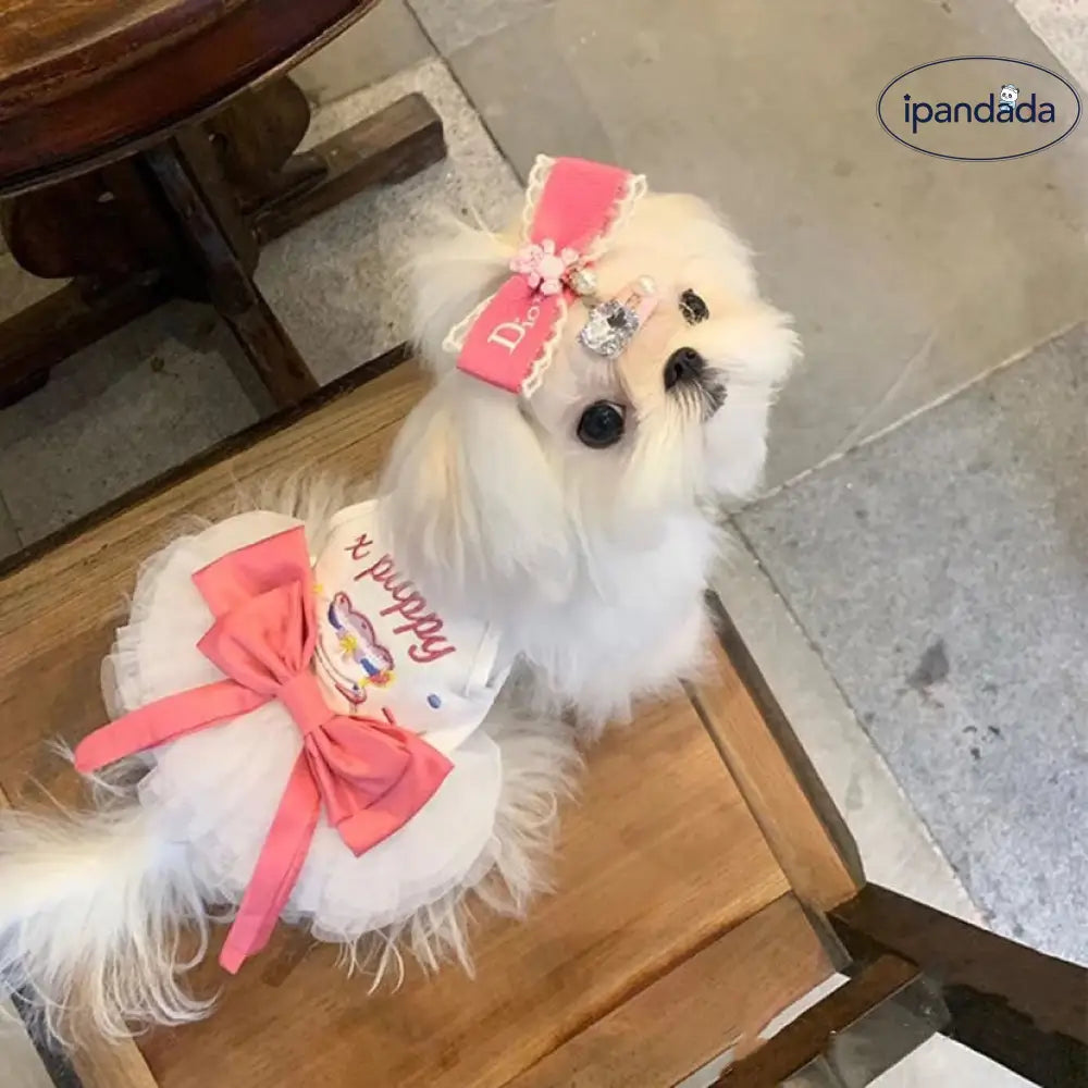 ID463 犬服 犬ドレス ドッグウェア ウェディングドレス 春夏 可愛い ペット 服 トイプードル チワワ 韓国風 パーティードレス ワンピース 記念パーティー 犬猫 型犬 小型犬 中型犬 犬の服 ペット服 ペット用品＞ウェア