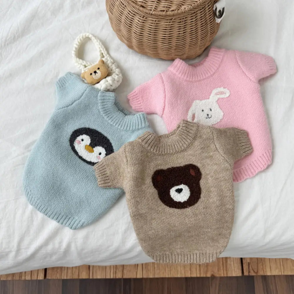 保温 ペット ニットセーター 秋冬 厚手 中小型犬 猫 トイプードル用 ID3480