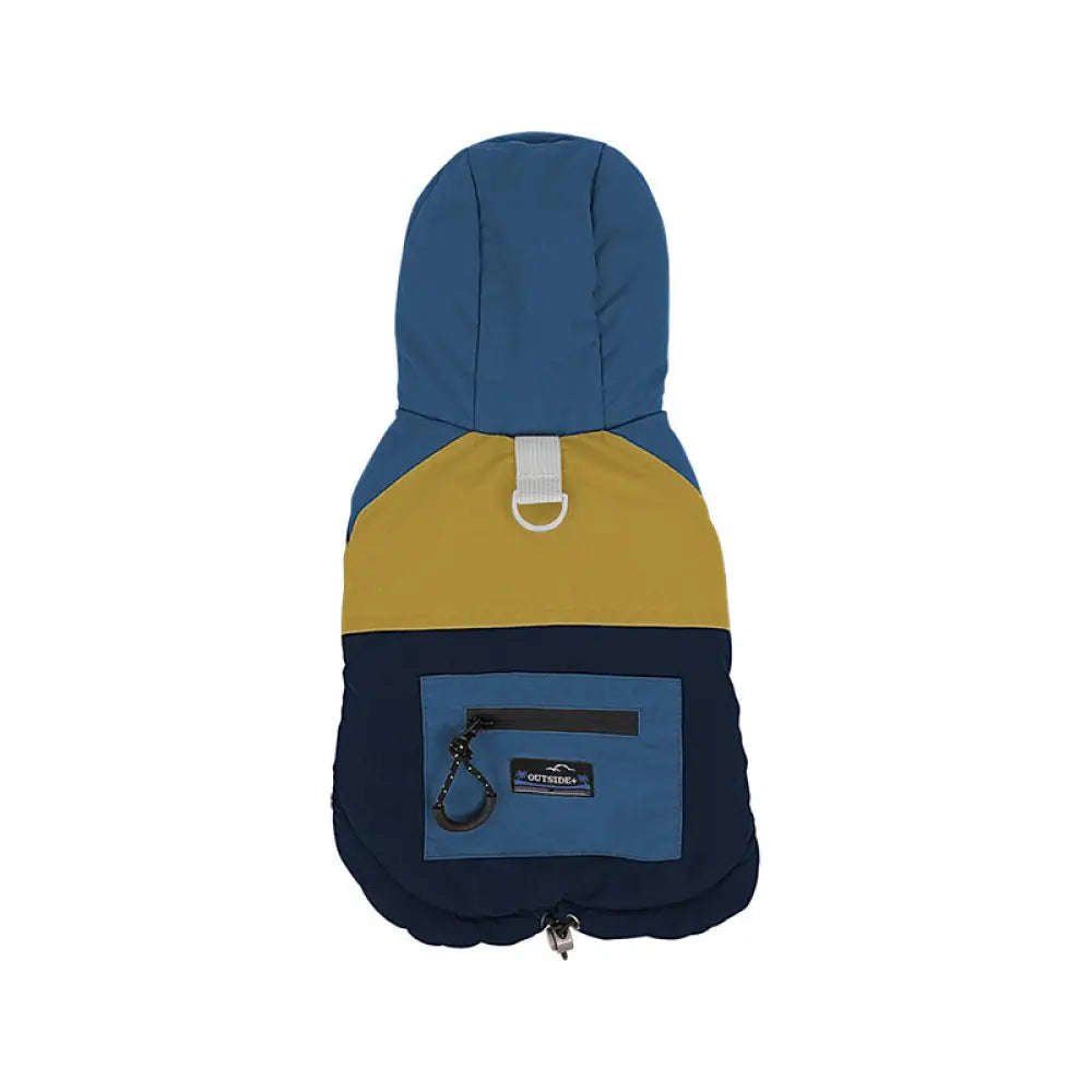 犬 服 犬服 犬の服 ペット 秋冬用 カラーブロック ポケット フード付き ジャケット 蓄熱 牽引可能 防風 2足 犬服 ぺット 犬 クリスマスプレゼント ID3173 ブルー / S ペット用品＞ウェア