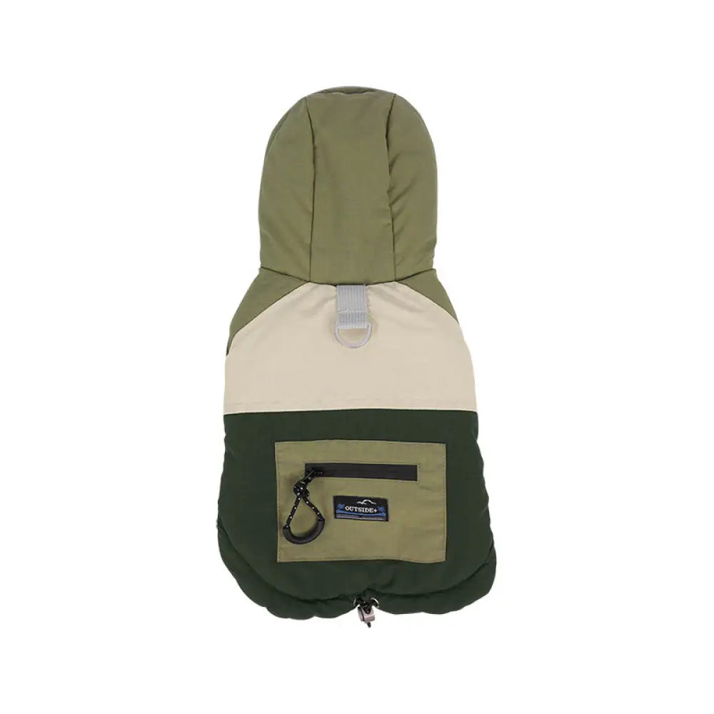 犬 服 犬服 犬の服 ペット 秋冬用 カラーブロック ポケット フード付き ジャケット 蓄熱 牽引可能 防風 2足 犬服 ぺット 犬 クリスマスプレゼント ID3173 グリーン / S ペット用品＞ウェア