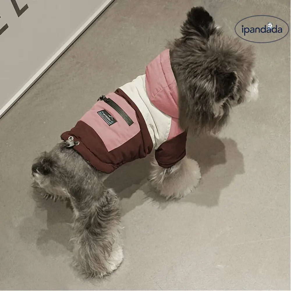 犬 服 犬服 犬の服 ペット 秋冬用 カラーブロック ポケット フード付き ジャケット 蓄熱 牽引可能 防風 2足 犬服 ぺット 犬 クリスマスプレゼント ID3173 ペット用品＞ウェア