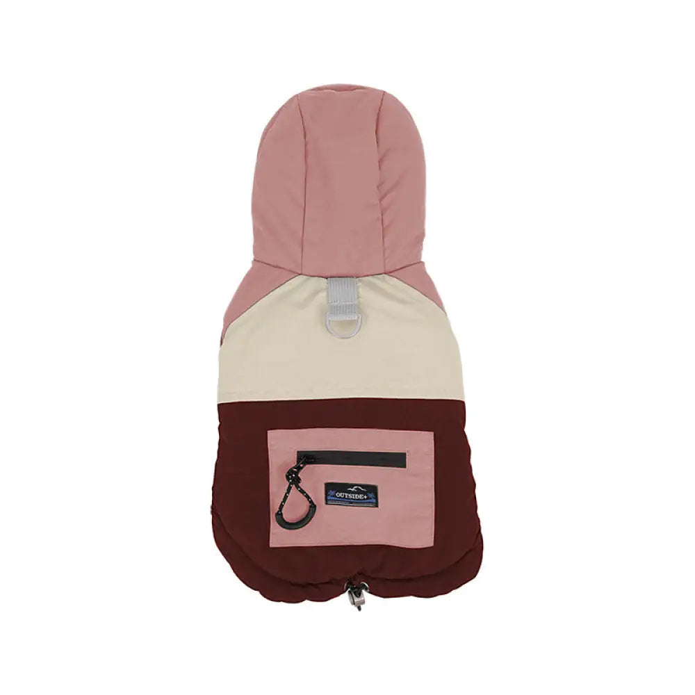 犬 服 犬服 犬の服 ペット 秋冬用 カラーブロック ポケット フード付き ジャケット 蓄熱 牽引可能 防風 2足 犬服 ぺット 犬 クリスマスプレゼント ID3173 ピンク / S ペット用品＞ウェア