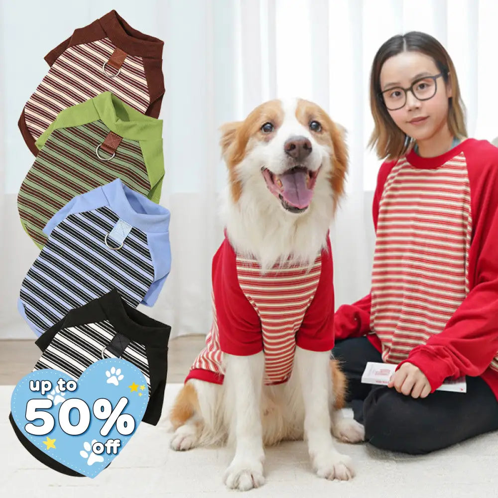 ペットウェア ストライプ 大型犬 新品 猫服 犬用品 フレンチブルドッグ インナーウェア コーギー ID3935