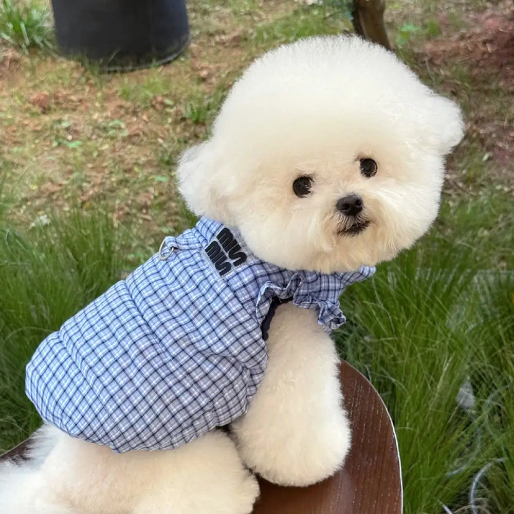 犬服 秋冬用 テディ ビション ポメラニアン ヨークシャー プードル 小型犬 ペット 保温 ID3884 ブルー / XS