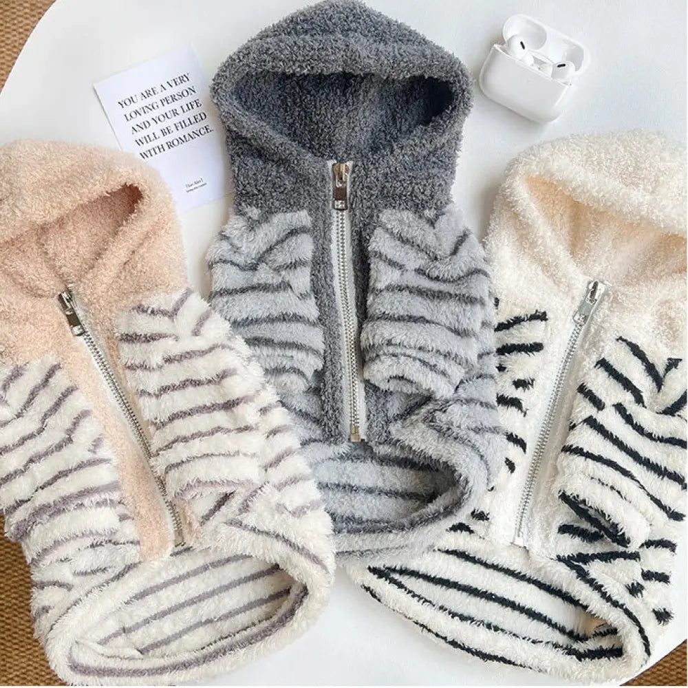 しばいぬ シュナウザー用 服 厚手 テディ 冬用 小型犬・猫用 フリース フード付き パーカー 秋冬用 ID3755