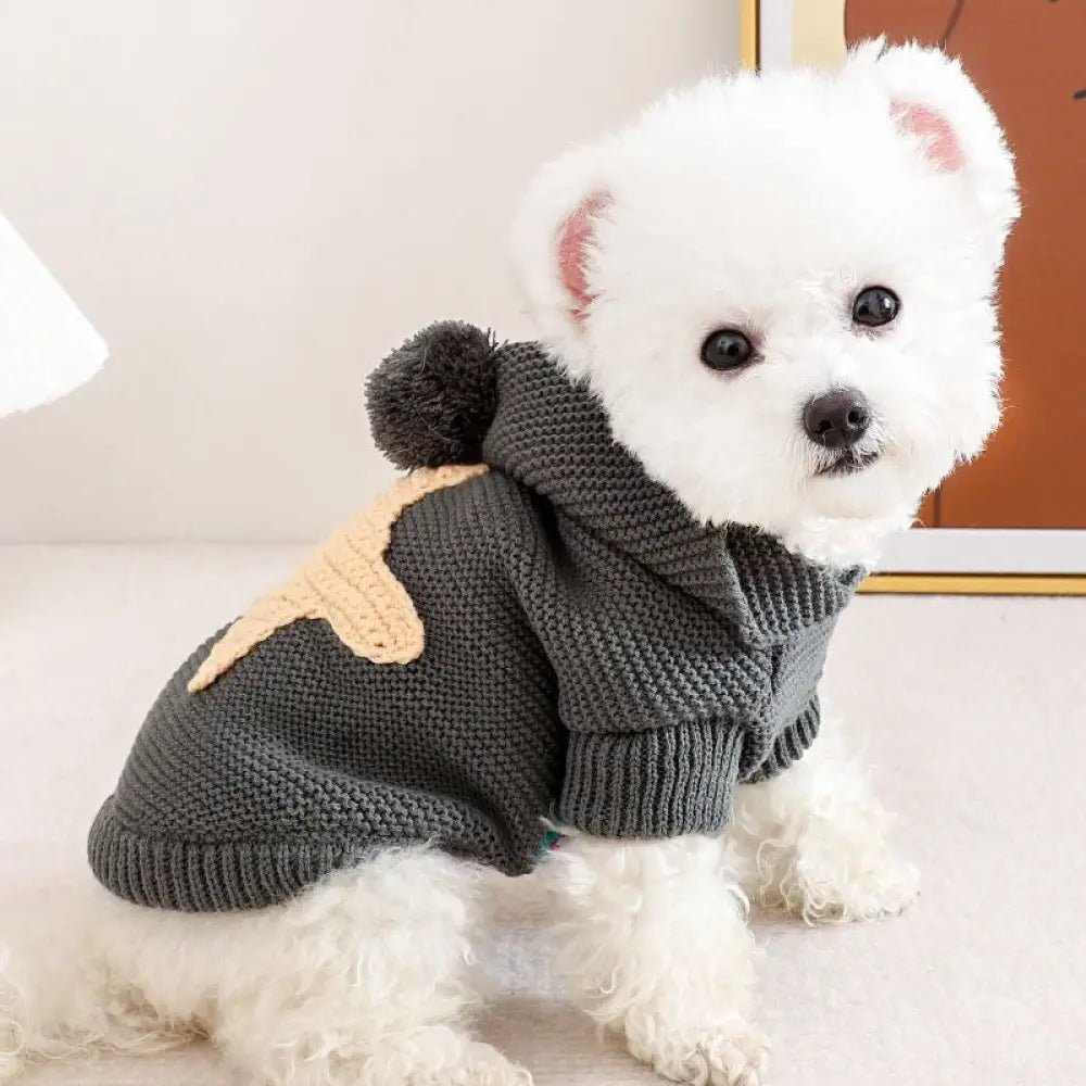 犬服 セーター パーカー 編み フード付き 犬のニット かわいい ドッグウエア ドッグクローズ トイプードル チワワ ポメラニアン ペット用品＞ウェア