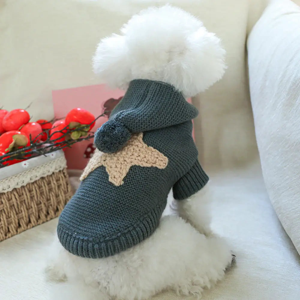 犬服 セーター パーカー 編み フード付き 犬のニット かわいい ドッグウエア ドッグクローズ トイプードル チワワ ポメラニアン タイプ① / XS（対応体重0.65-1.2KG） ペット用品＞ウェア