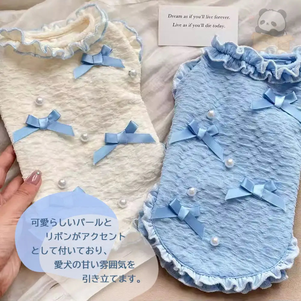 犬服 タンクトップ フリル お散歩楽々 二色 袖なし 可愛い 女の子 トイプードル チワワ マルチーズ 洋服 リボン お旅行 お出掛け ペット用品＞ウェア