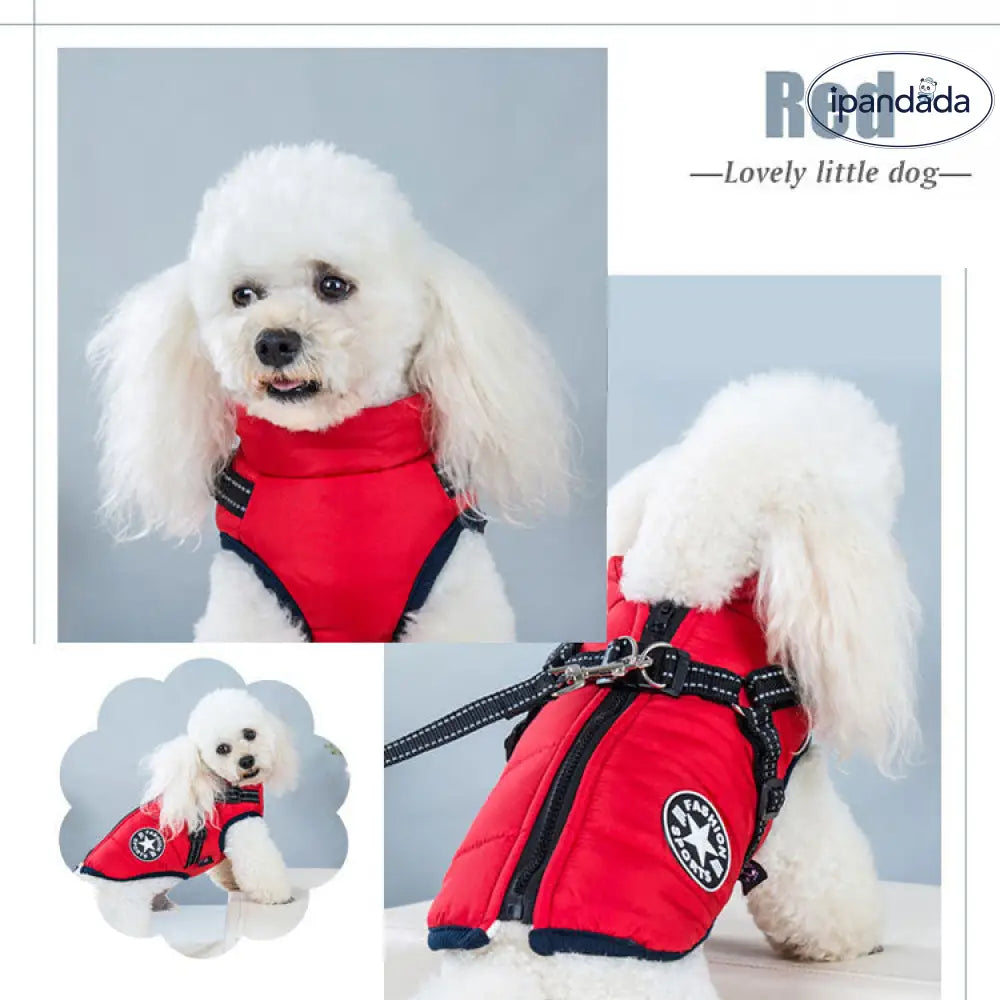 犬 服 ウエア ベスト 犬の服 秋冬 背中開き タンクトップ ジャケット アウター ハーネス付き ファスナー ジッパー ダウン風 暖かい ドッグウェア あったか 散歩着 お出かけ 撥水 着せやすい 裏起毛 フリース ボア 防寒 かわいい ワッペン ID2736